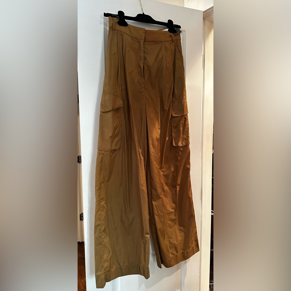 Tibi size 2 gold lite weight hi waste pants